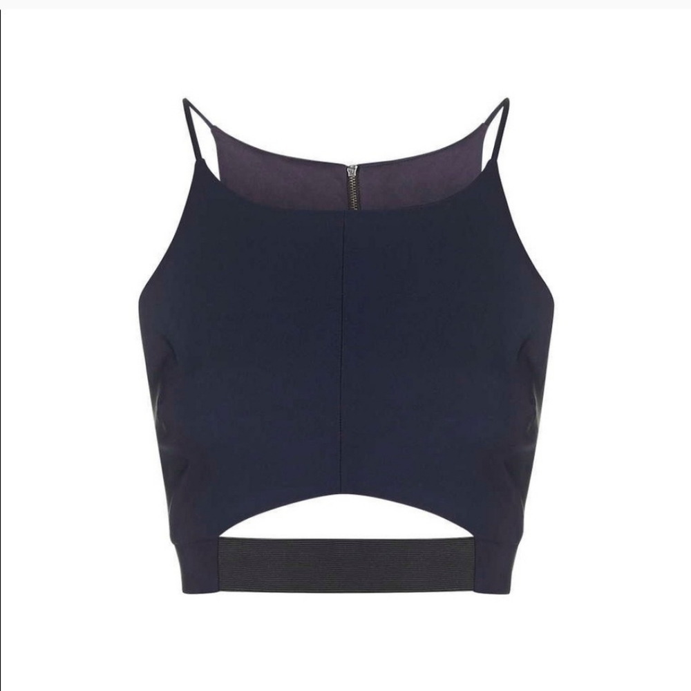 NWT Topshop Elastic Cutout Crop Top